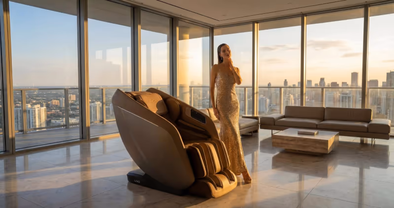 Massage chair in Indian living room
